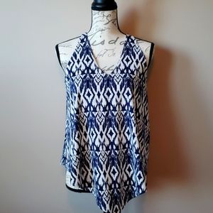 Navy and White Handkerchief Top Size M